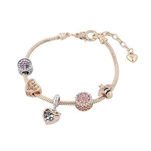 Multi Color Heart Charm Bracelet